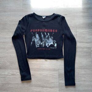 BLACK LONGSLEVE CROPT TOP
